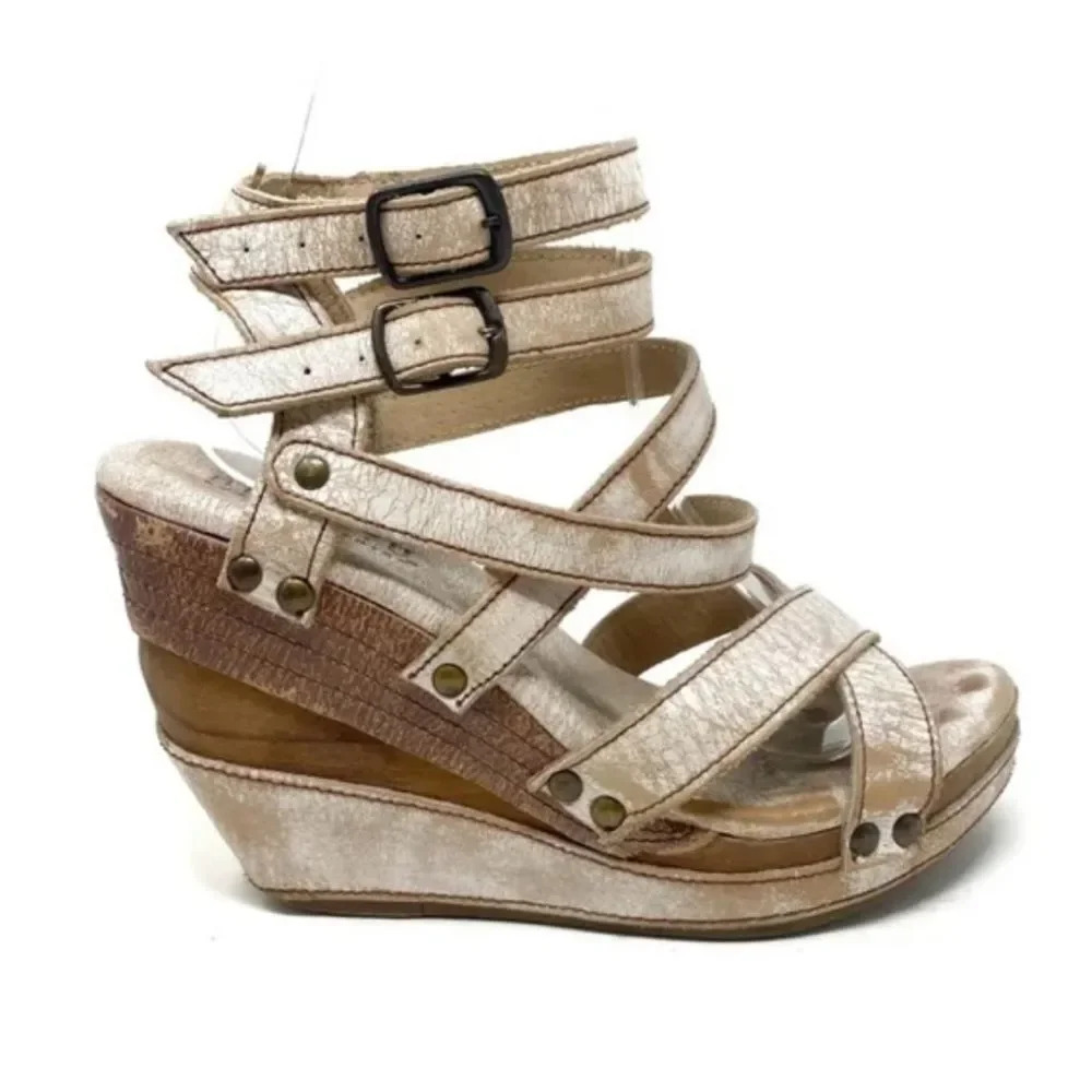 Women's Strappy Wedge Sandals - Picture 7 of 7
